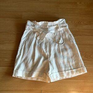 NWT NA-KD White Linen Paperwaist Belted Shorts Size 32/2